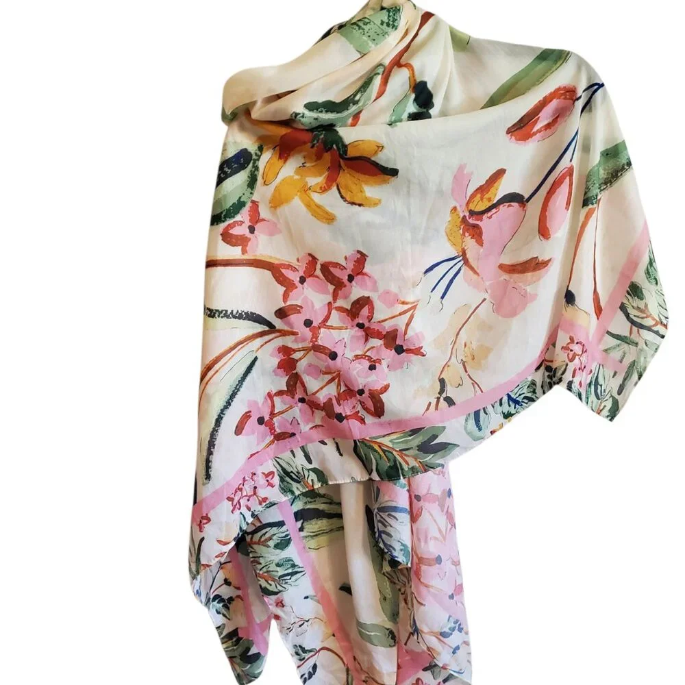 H&M Floral Blanket Scarf Wrap Rectangle 69 x 47